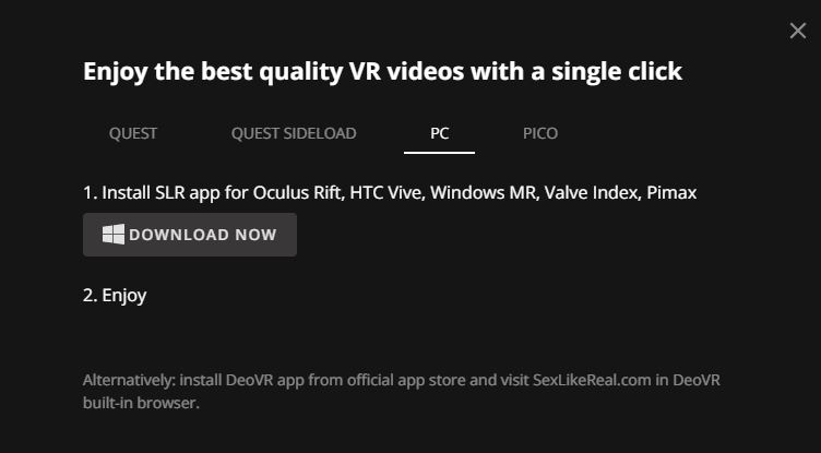 For your PC SLR VR can be obtained from the official app store